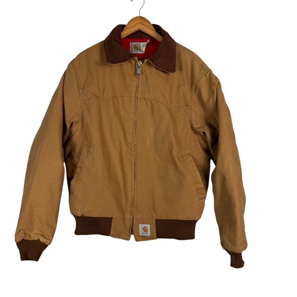 Vintage 1996 CARHARTT Santa Fe Full Zip Duck Canvas Jacket Size Large USA JQ2106 - Picture 1 of 8
